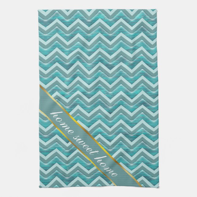 Waters Glitter Chevron Pattern Tea Towel (Vertical)