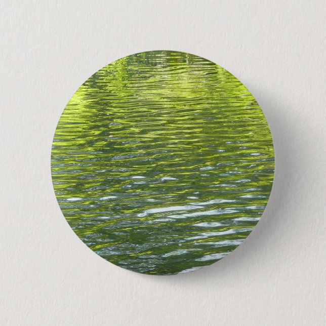 Waters of Oak Creek Yellow and Green Nature Photo 6 Cm Round Badge (Front)