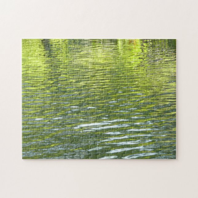 Waters of Oak Creek Yellow and Green Nature Photo Jigsaw Puzzle (Horizontal)