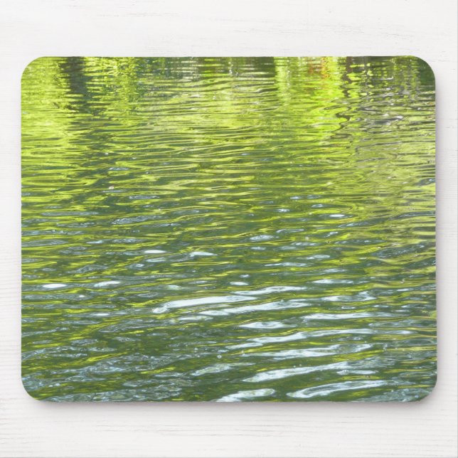 Waters of Oak Creek Yellow and Green Nature Photo Mouse Mat (Front)