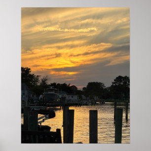 Waterscape Sunset Photo Poster