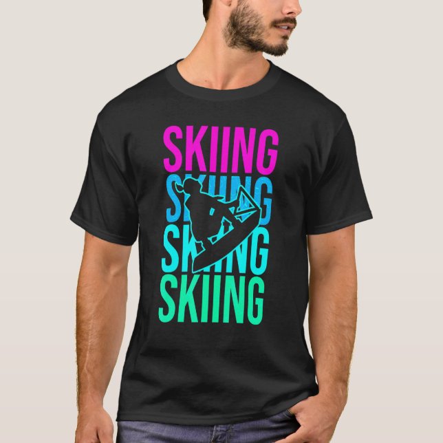Waterski Girl Water Skiing Retro Waterskiiing Wome T-Shirt (Front)