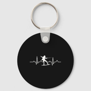 Waterski Heartbeat - Water Skiing Gift For Water S Key Ring