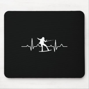 Waterski Heartbeat - Water Skiing Gift For Water S Mouse Mat