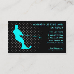 Waterski lessons ski repair custom business card
