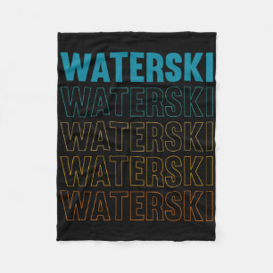 Waterski Retro Extreme Sports Vintage Water Skiing Fleece Blanket