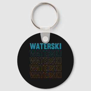 Waterski Retro Extreme Sports Vintage Water Skiing Key Ring