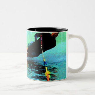waterski slalom course, oh, buoy! Two-Tone coffee mug