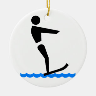 Waterskiing Ceramic Tree Decoration