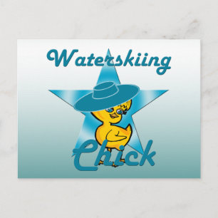 Waterskiing Chick #7 Postcard