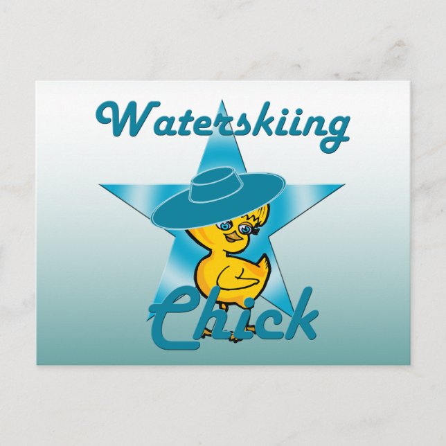 Waterskiing Chick #7 Postcard (Front)