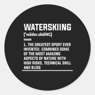 Waterskiing Definition Water Skier Skiing Classic Round Sticker