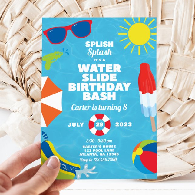 Waterslide Birthday Party Invitation (Creator Uploaded)