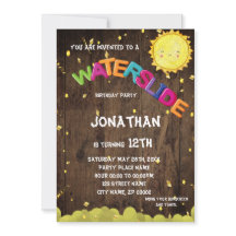 Waterslide Birthday Party Invitation