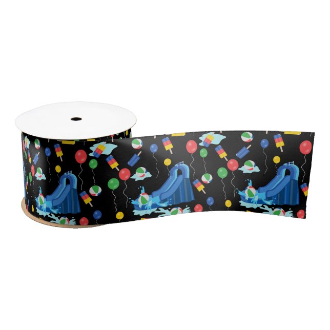 Waterslide Kids Summer Boy Girl Fun Satin Ribbon (Spool)
