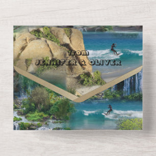 Watersport Activities All in One Wedding Invite