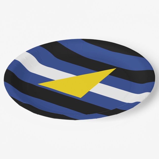 Watersports Pride Flag Paper Plate (Angled)