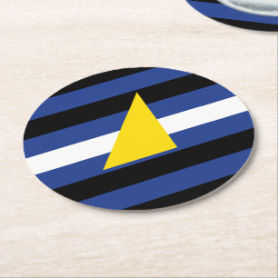 Watersports Pride Flag Round Paper Coaster
