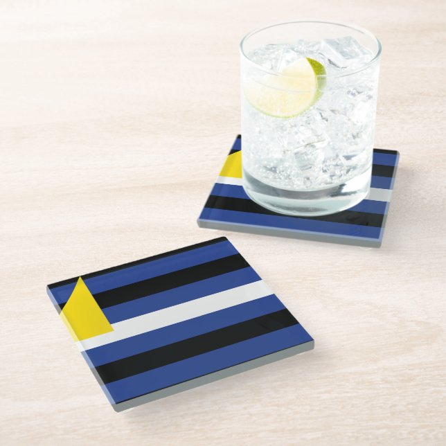 Watersports Pride Glass Coaster (Angled)