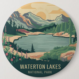 Waterton Lakes National Park 6 Cm Round Badge