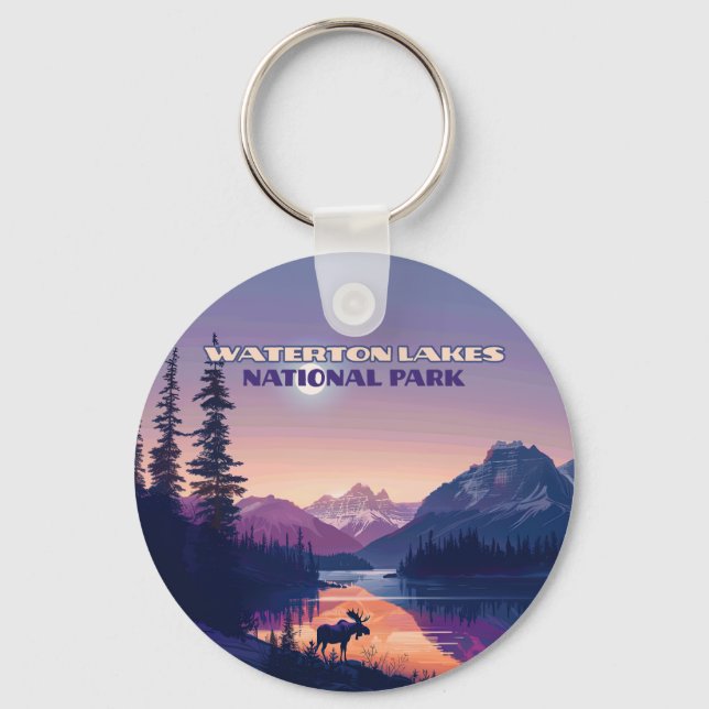 Waterton Lakes National Park Canada Alberta Card Key Ring (Front)