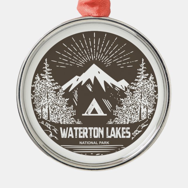 Waterton Lakes National Park Metal Tree Decoration (Front)