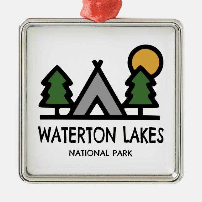 Waterton Lakes National Park Metal Tree Decoration (Front)