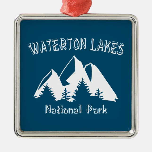 Waterton Lakes National Park Metal Tree Decoration (Front)
