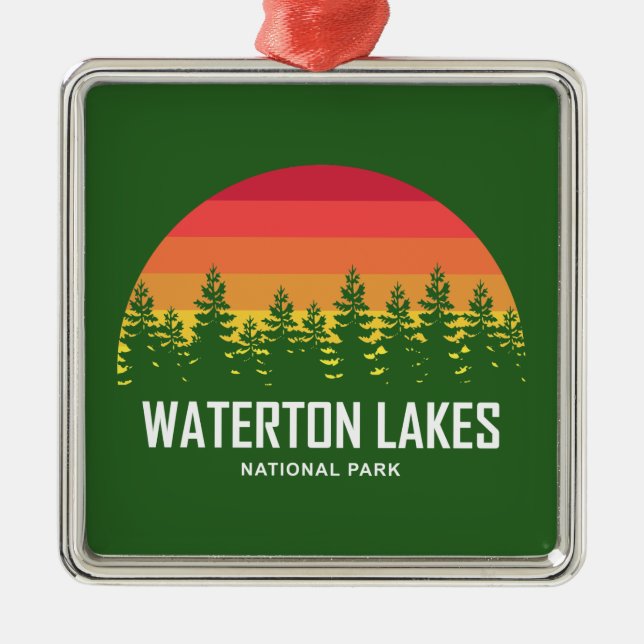 Waterton Lakes National Park Metal Tree Decoration (Front)