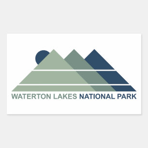 Waterton Lakes National Park Mountain Sun Rectangular Sticker