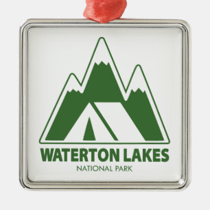 Waterton Lakes National Park Mountains Camping Metal Tree Decoration