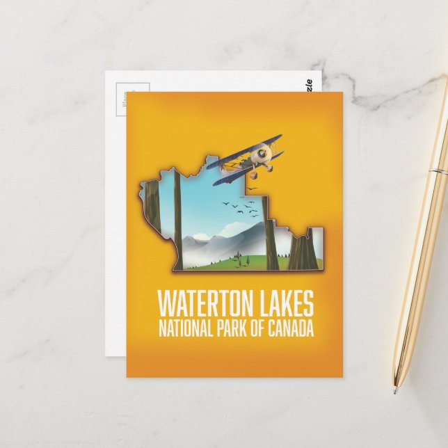 Waterton Lakes National Park of Canada Art Print Postcard (Front/Back In Situ)