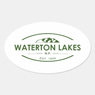 Waterton Lakes National Park Oval Sticker