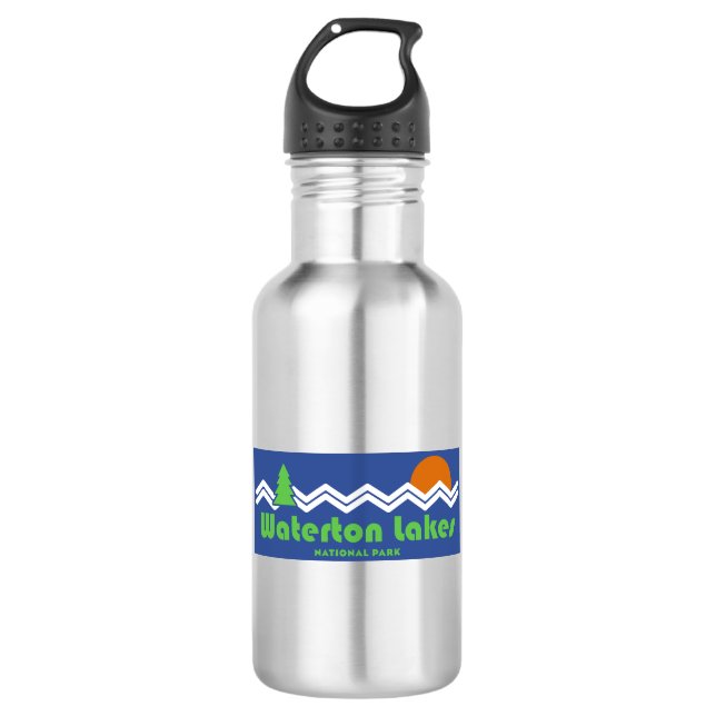 Waterton Lakes National Park Retro 532 Ml Water Bottle (Front)