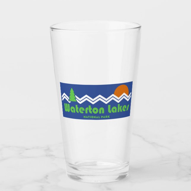 Waterton Lakes National Park Retro Glass (Front)