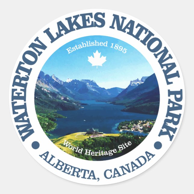 Waterton Lakes NP Classic Round Sticker (Front)