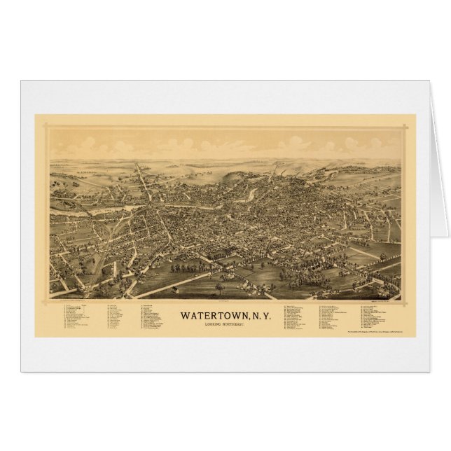 Watertown, NY Panoramic Map - 1891 (Front Horizontal)