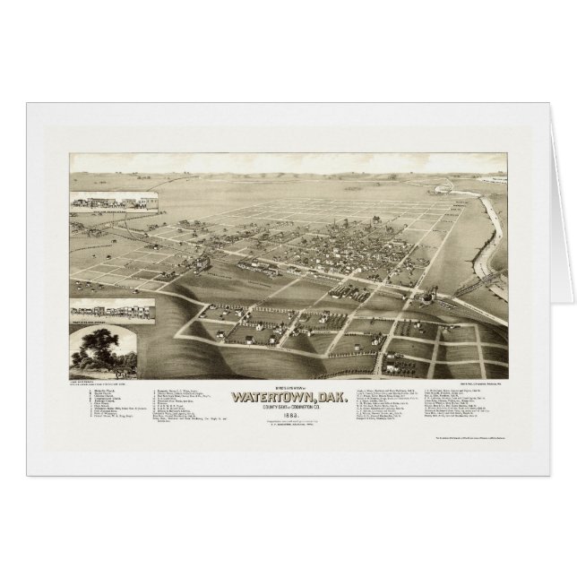 Watertown, SD Panoramic Map - 1883 (Front Horizontal)