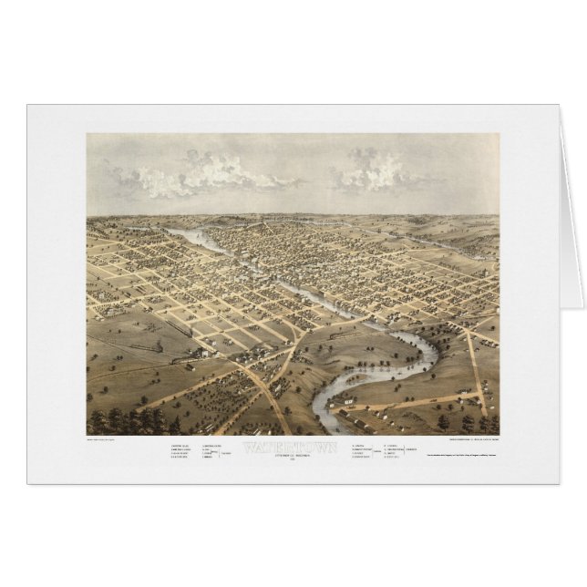 Watertown, WI Panoramic Map - 1867 (Front Horizontal)