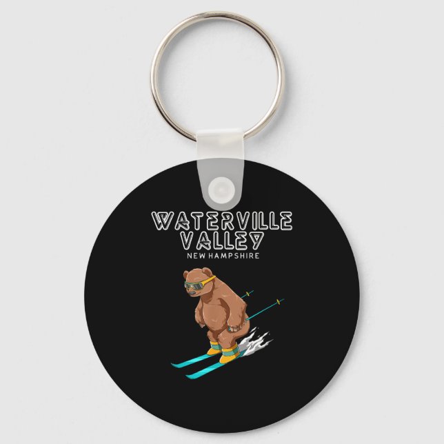 Waterville Valley New Hampshire - Funny Ski Grizzl Key Ring (Front)