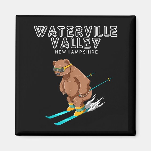 Waterville Valley New Hampshire - Funny Ski Grizzl Magnet (Front)