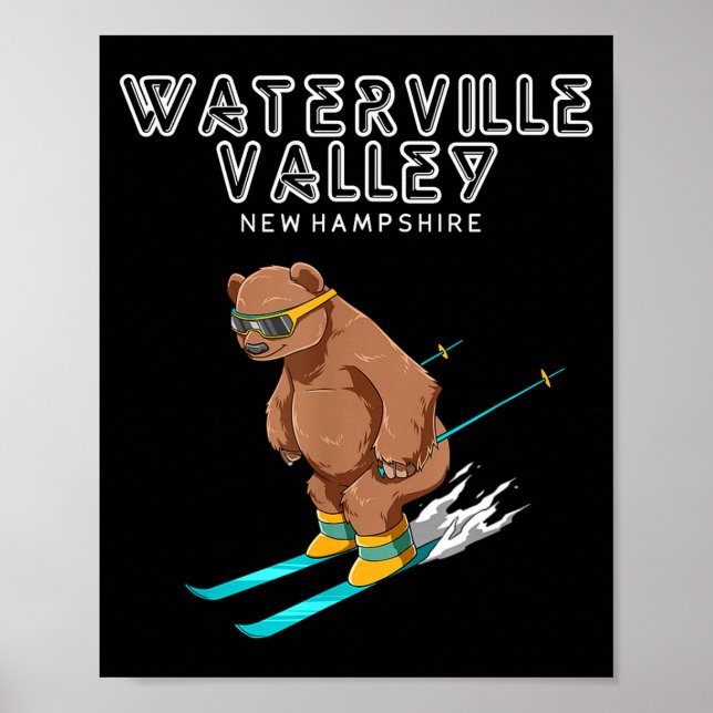 Waterville Valley New Hampshire - Funny Ski Grizzl Poster (Front)
