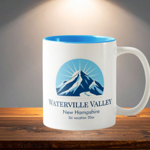 Waterville Valley New Hampshire ski souvenir Two-Tone Coffee Mug