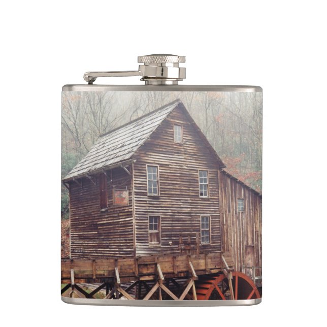 Waterwheel Hip Flask (Front)
