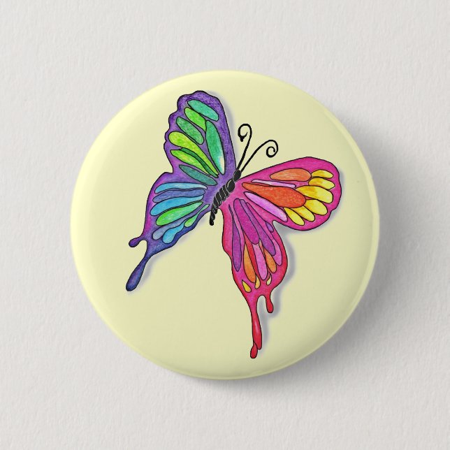 Watery  Butterfly 6 Cm Round Badge (Front)