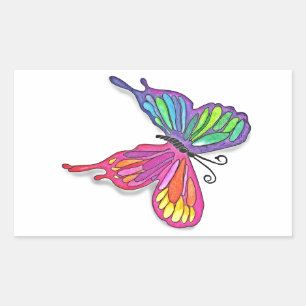 Watery Butterfly Rectangular Sticker