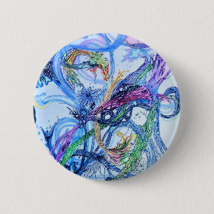 Watery Neuron 6 Cm Round Badge