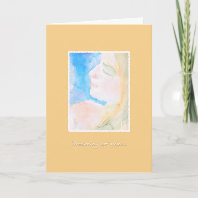 Watery Watercolor Woman Mother-to-be to Child Card (Front)