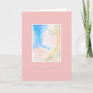 Watery Watercolor Woman Mother-to-be to Daughter Card