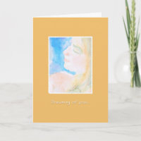 Watery Watercolor Woman Thinking of You
